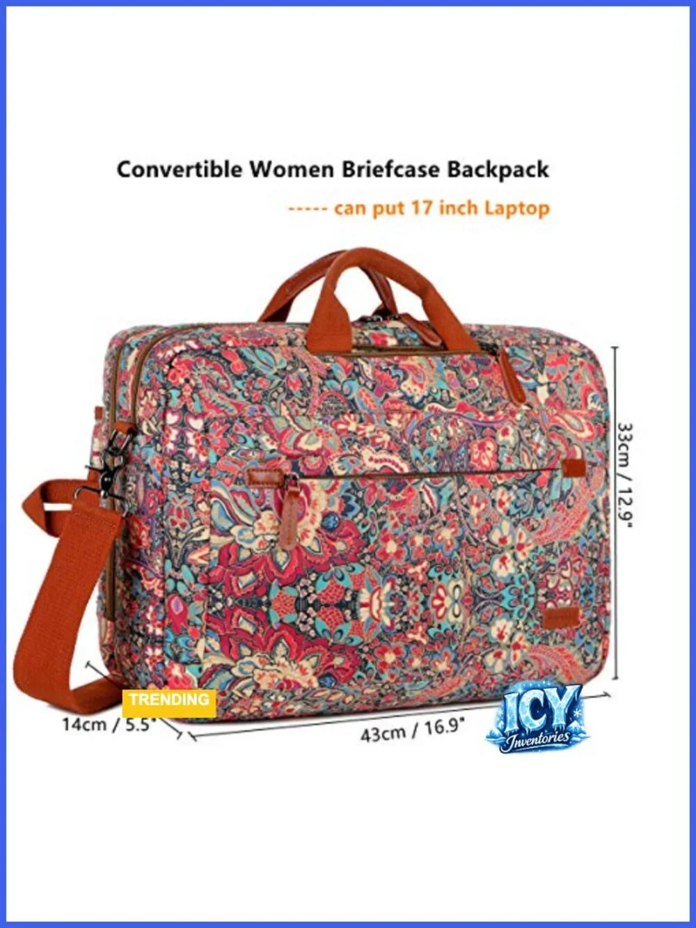 Large Convertible Backpack for Women 17 Inch Laptop Bag Travel Briefcase